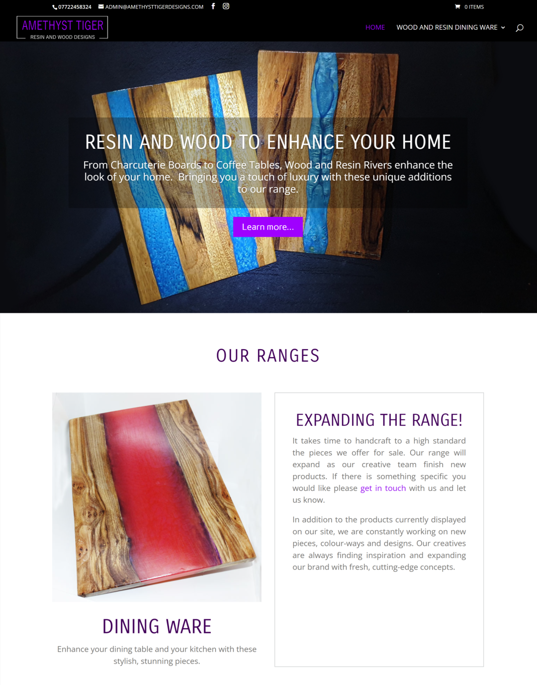 Amethyst Tiger - website by Blue Giraffe