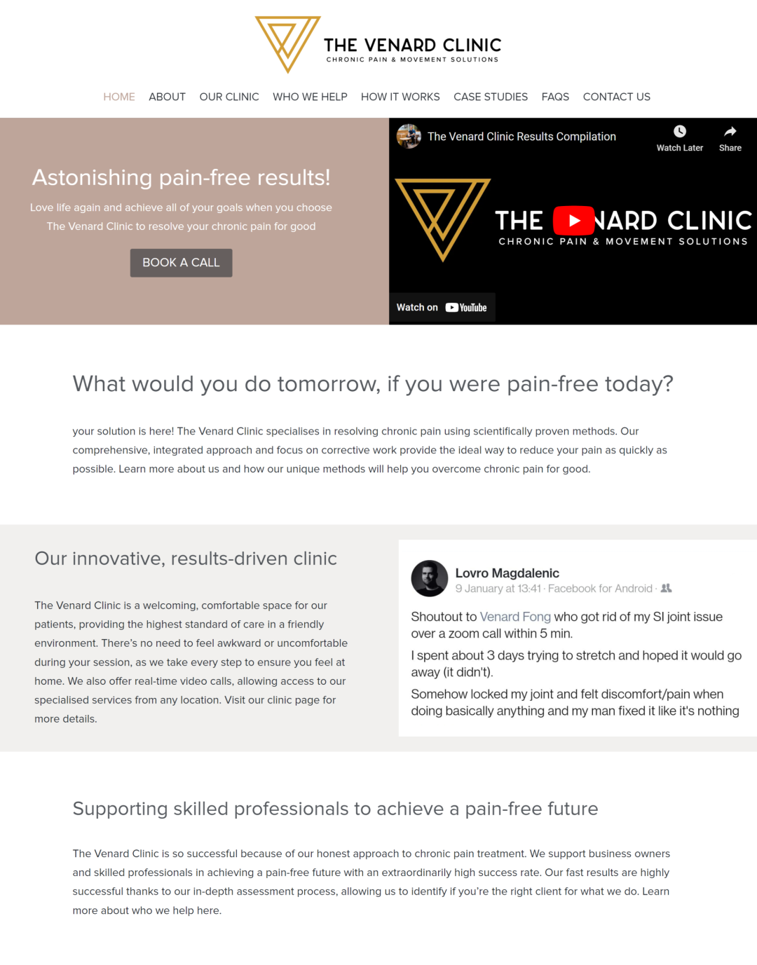The Venard Clinic - website by Blue Giraffe